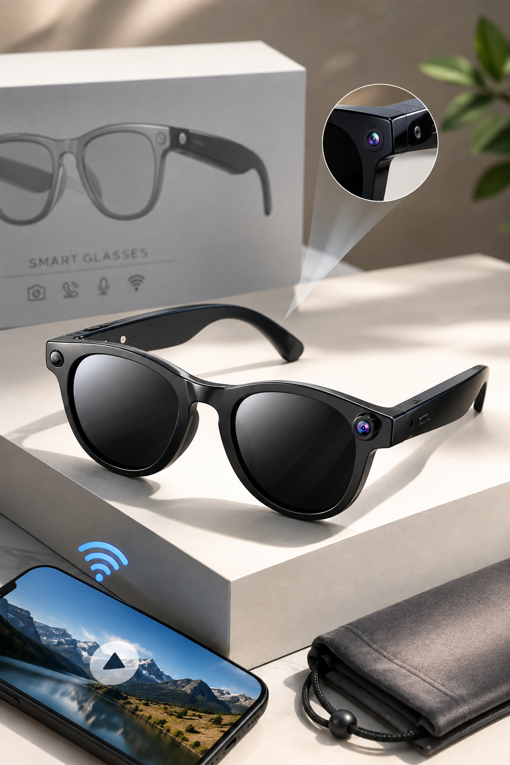 VisionAI Smart Glasses™ | Gafas Inteligentes con Cámara, Traducción IA y Bluetooth