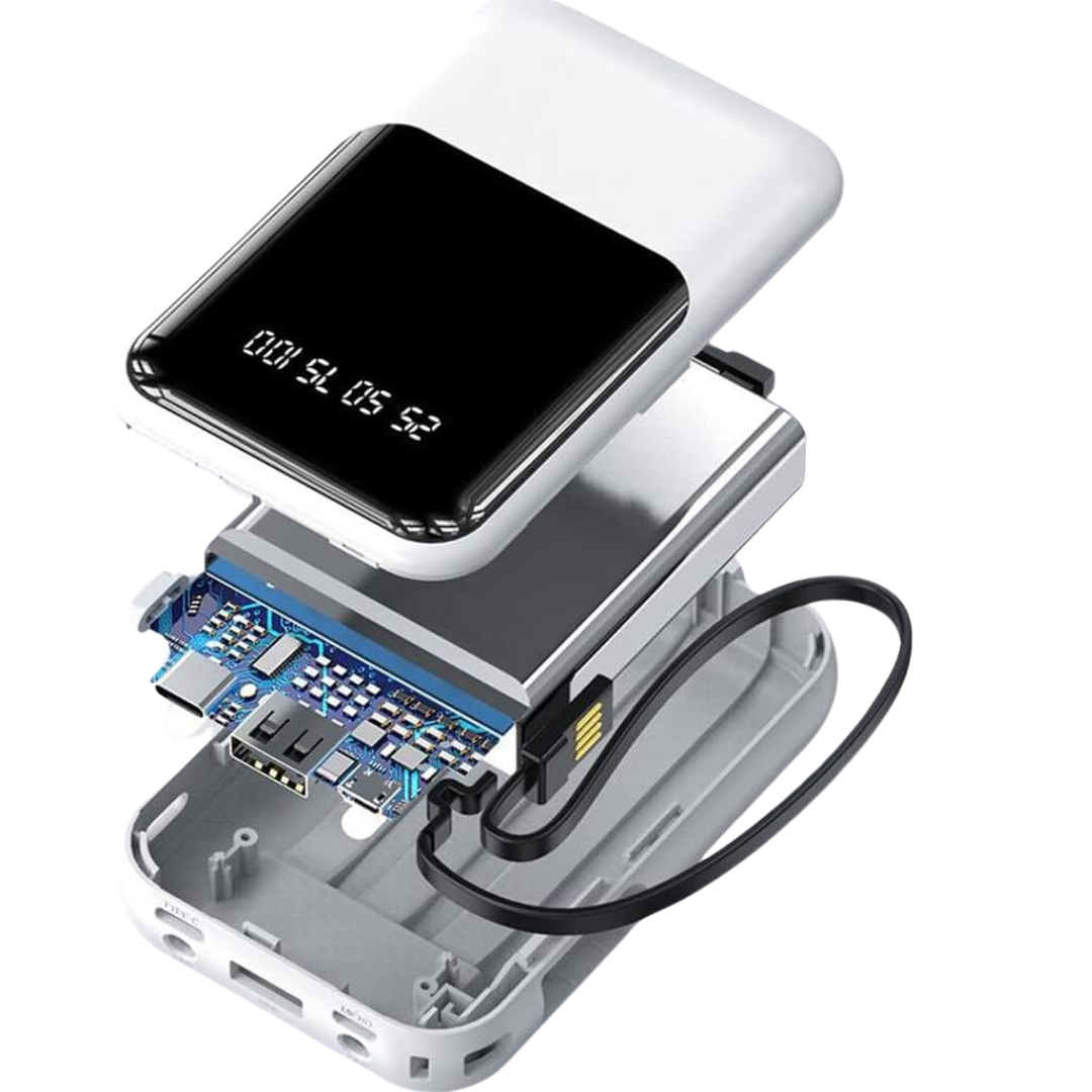 Power Bank Portátil 10.000 mAh | Cables Integrados