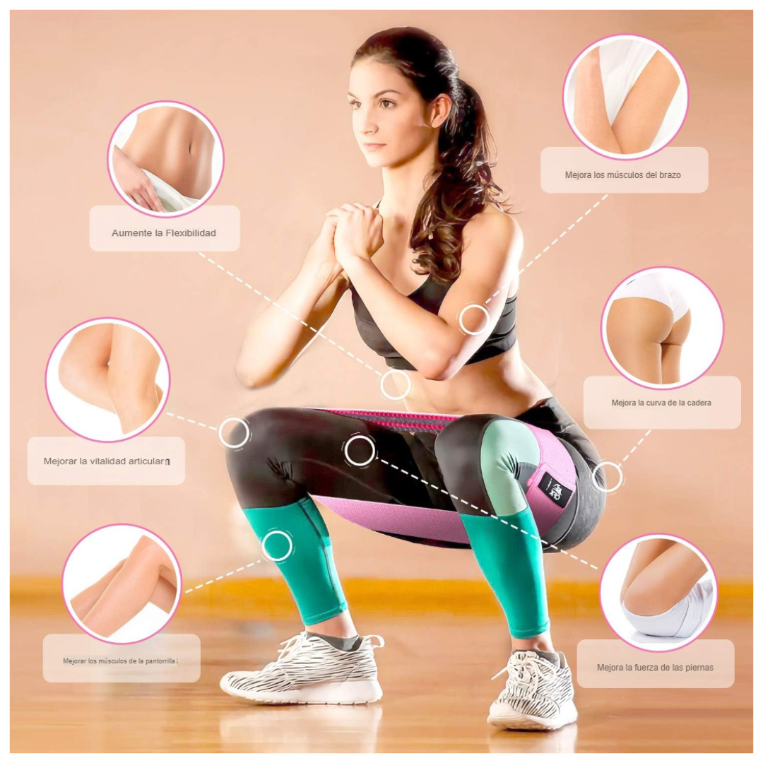 Set de 3 Bandas Elásticas Fitness | Entrenamiento de Fuerza y Tonificación