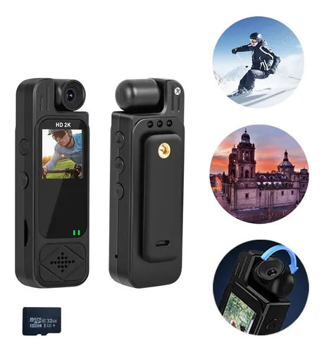 Mini Cámara Corporal HD con Clip | Video, Audio y Detección de Movimiento