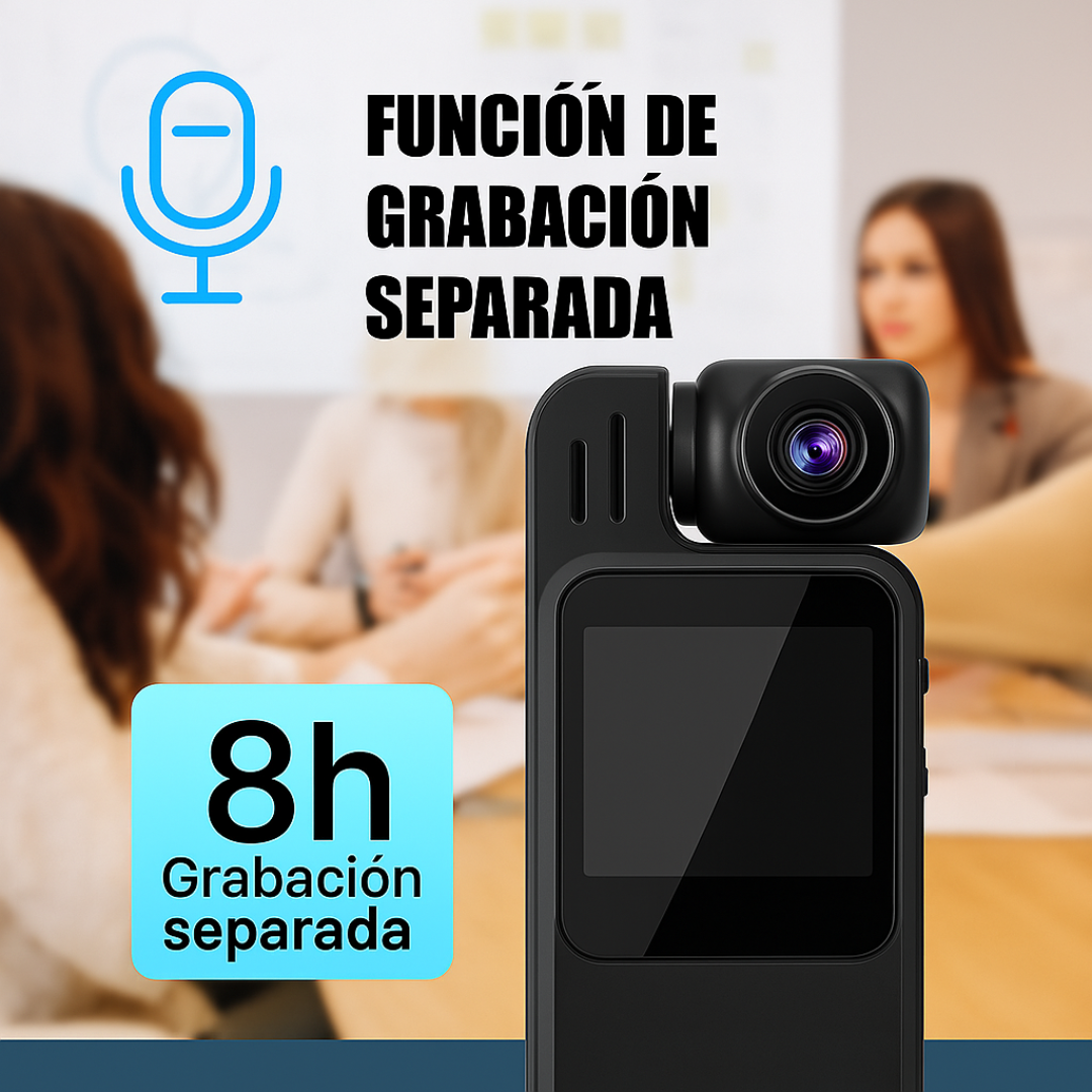 Mini Cámara Corporal HD con Clip | Video, Audio y Detección de Movimiento