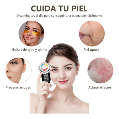 Masajeador Facial Eléctrico EMS con Radiofrecuencia y Fototerapia LED