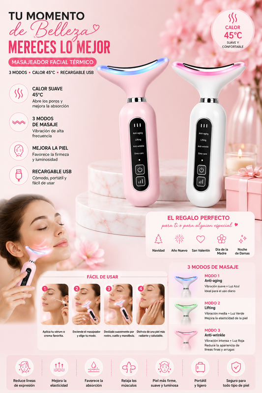 ThermaGlow Pro™ | Masajeador Facial Térmico con Vibración