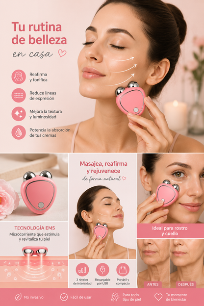 Masajeador Facial Inteligente EMS para Rostro y Cuello