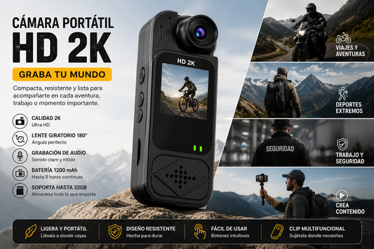 Mini Cámara Corporal HD con Clip | Video, Audio y Detección de Movimiento