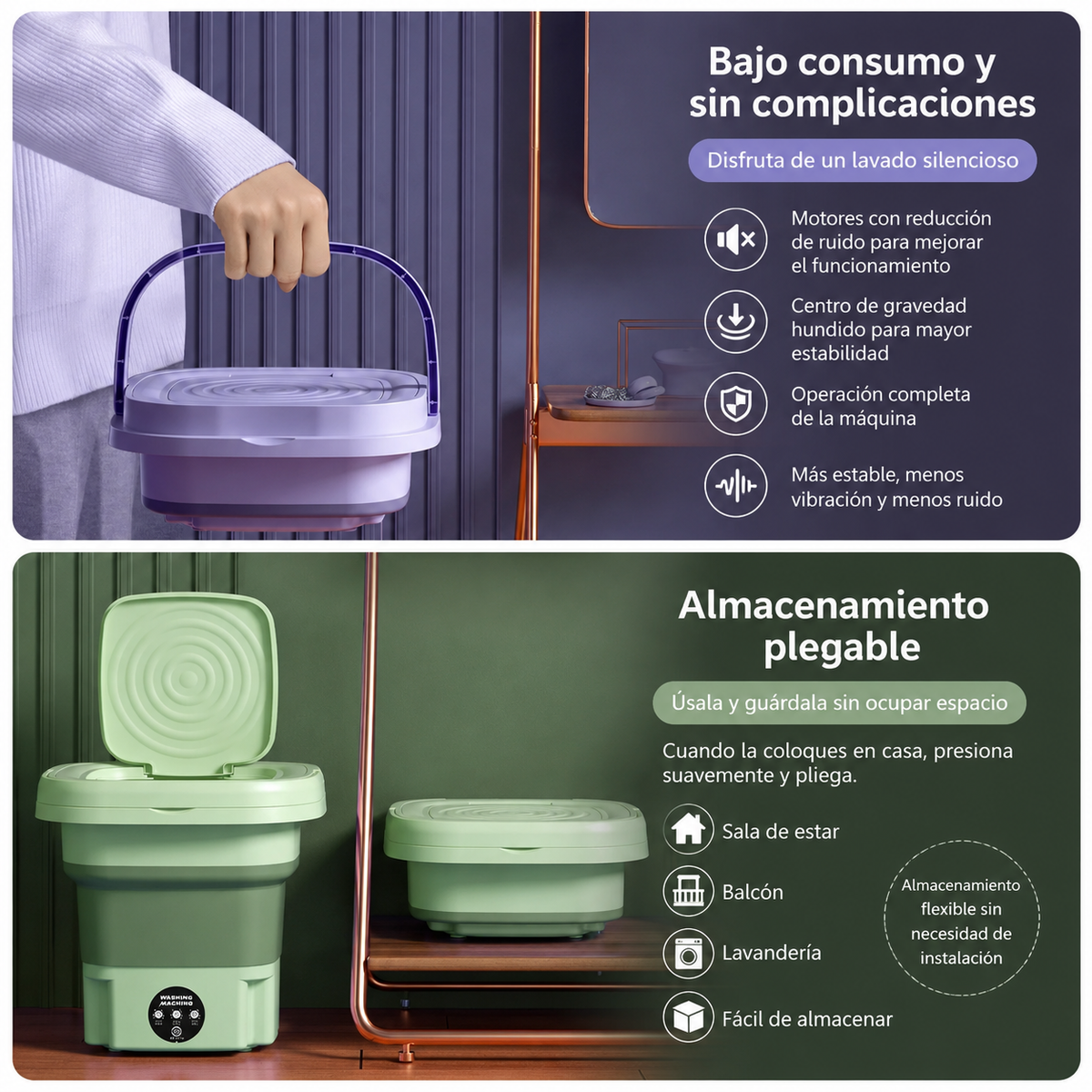 Lavadora Portátil Plegable 6,5L